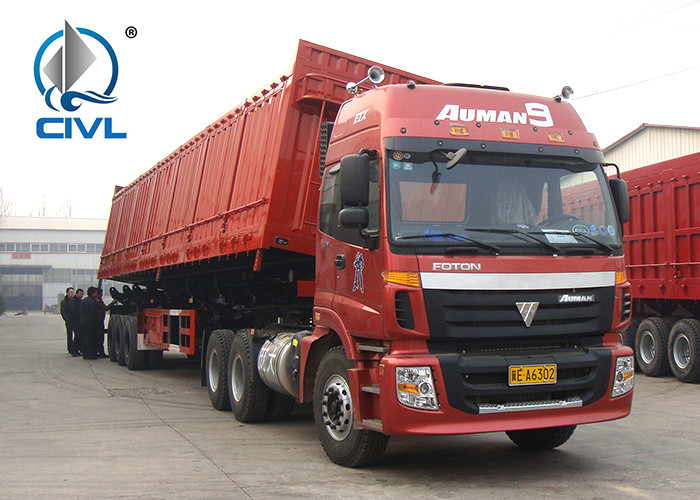 Side Dump 3 Axle 40T Semi Trailer Trucks