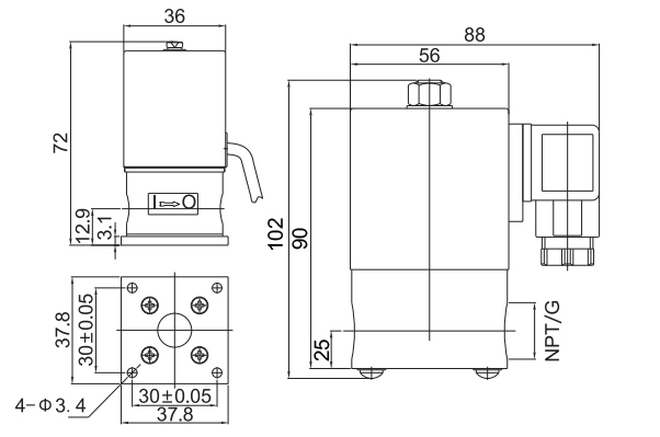 Anti Corrosive Ptfe Solenoid Valve 1/4'' 3/8'' 1/2'' 3/4'' 1''