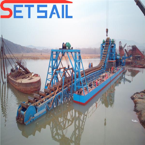 Bucket Chain River Gold and Diamond Equipment with Agitation Chute Draught 0.6m
