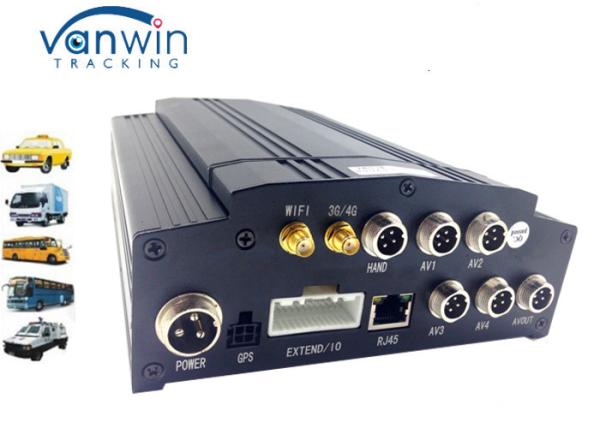 Vehicle HDD Mobile DVR 4CH AHD 720P , Realtime 3G / 4G wifi car dvr GPS G -