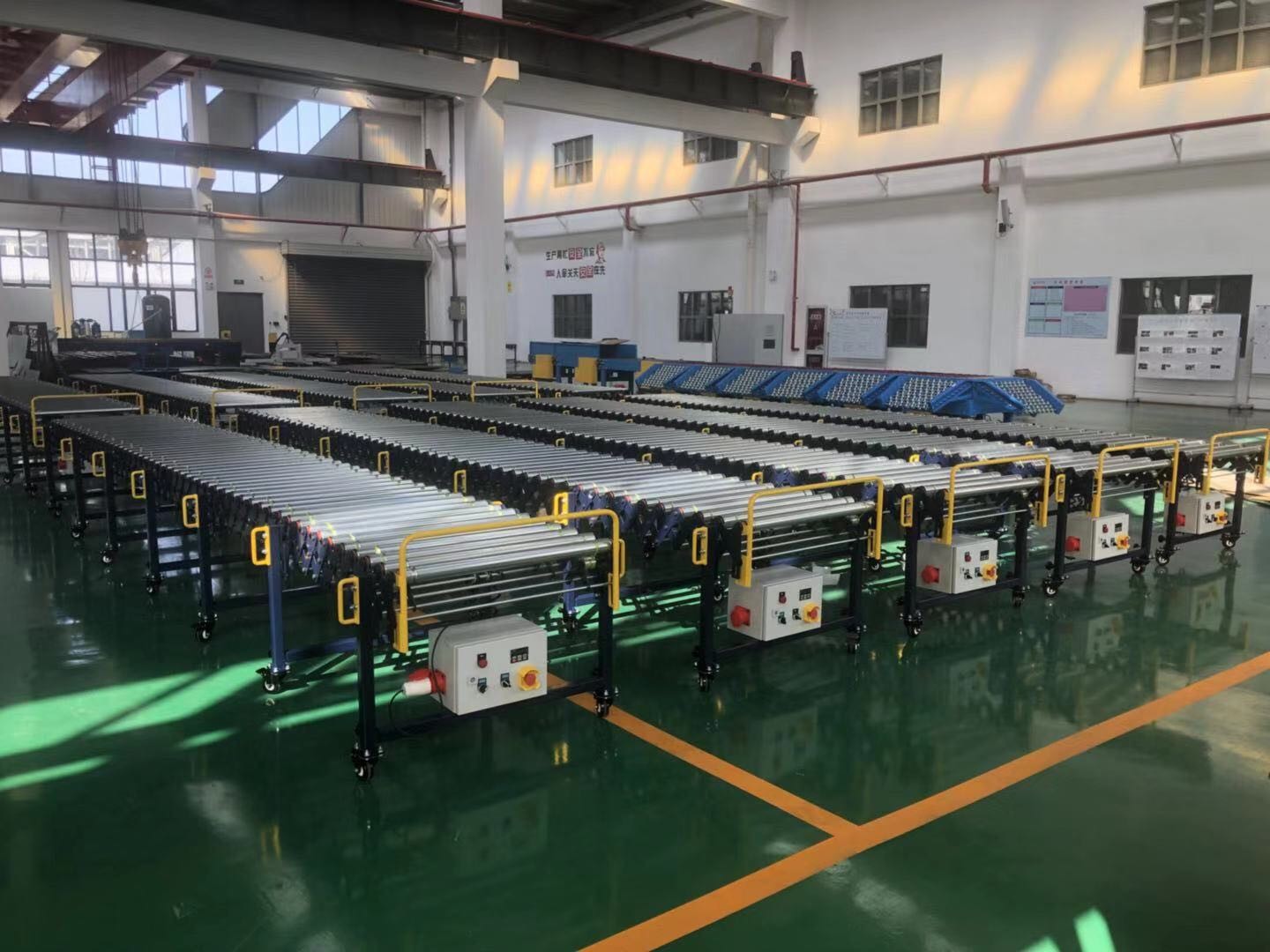 Horizontal Skate Retractable Flexible Roller Conveyor