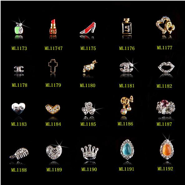 Hot NEW Wholesale Alloy Jewelry 3D Nail Art Jewelry Nail rhinestones Sticker