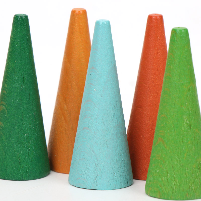 Cones 4cm Wooden Rainbow Stacker Wooden Mushroom Puzzle