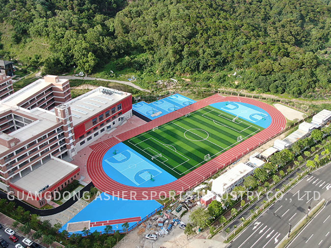 Sandwich Type Rubber Running Track Material , Shockproof Athletic Track Surfaces
