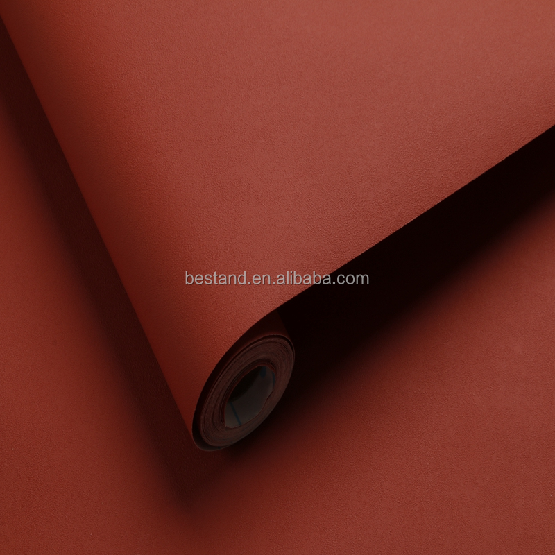 Solid Color Vinyl Paper Beautiful Plain Color Modern Korean Decorative Wallpaper for Apartment