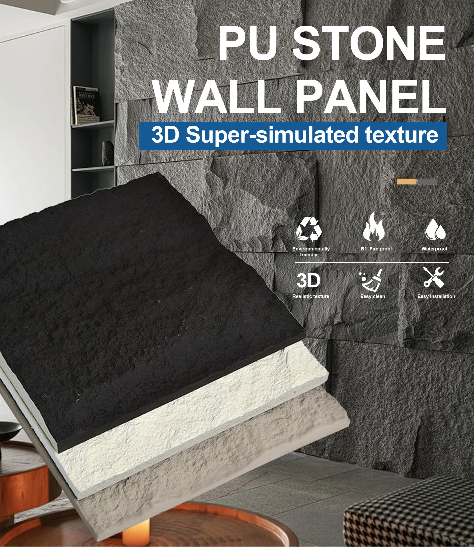 Wholesale Mushroom Stone Wall Panel PU Stone Wall Panels Stone For Decoration