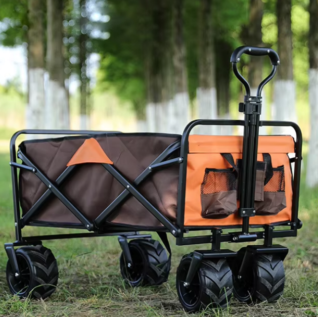 Outdoor Garden Activities Folding Utility Wagon Cart Heavy Duty with Four Wheels