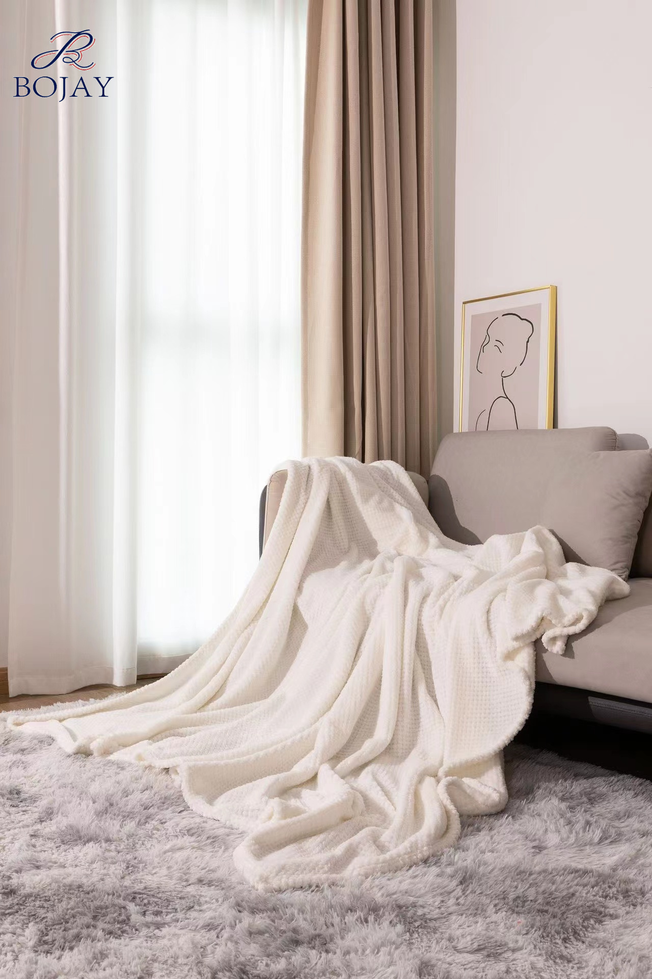 Office Nap Flannel Coral Fleece Throw Warming Blanket for Winter Customized Design