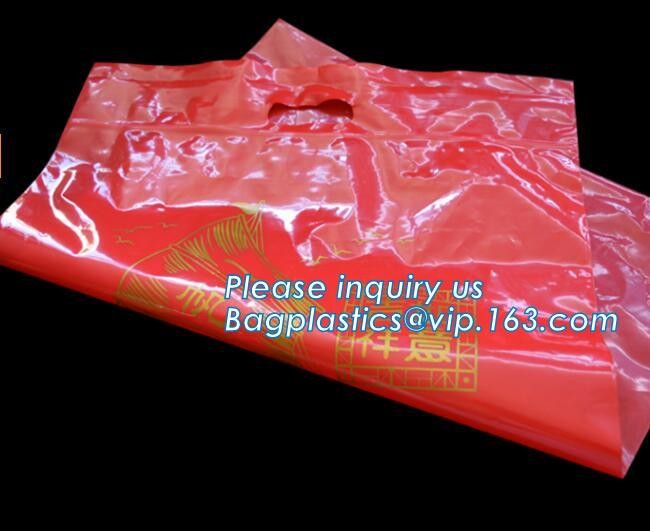 Custom logo HDPE / LDPE patch handle die cut plastic shopping bag for carrying bread,Die Cut Handle Shopping Bag bagease
