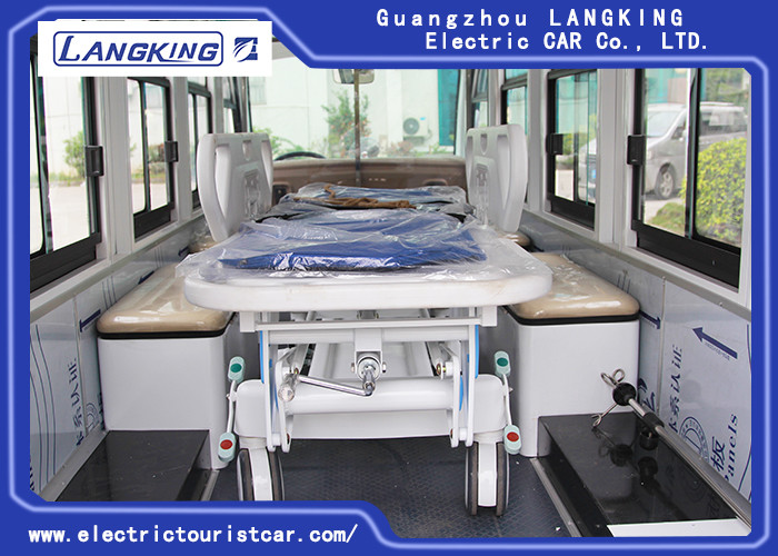 Blue / White Color Electric Ambulance Car With Toplight For Hospital