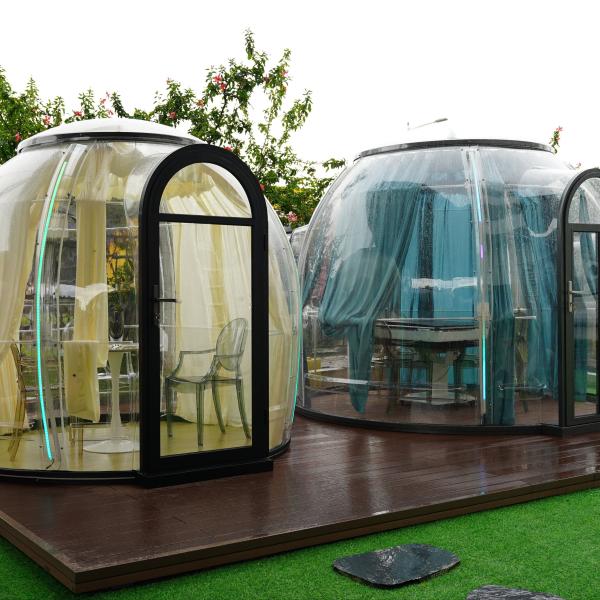 Prefab Cabin House Restaurant Home Transparent Bubble Glamping Bubble Dome Tent