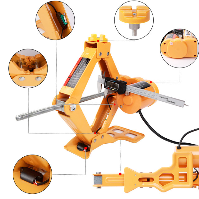 DC 12v Electric Scissor Jack With Electric Impact Wrench 3T Loading
