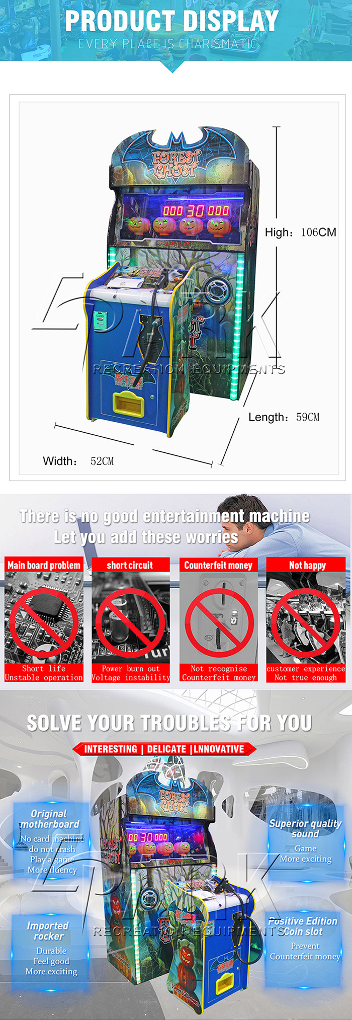 EPARK Forest Ghost shooting classic arcade game machines Video entertainment equipment for sale