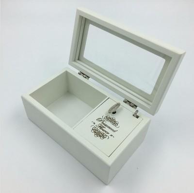 Christmas Style Childrens Musical Jewellery Box Lacquer Painting White Wooden