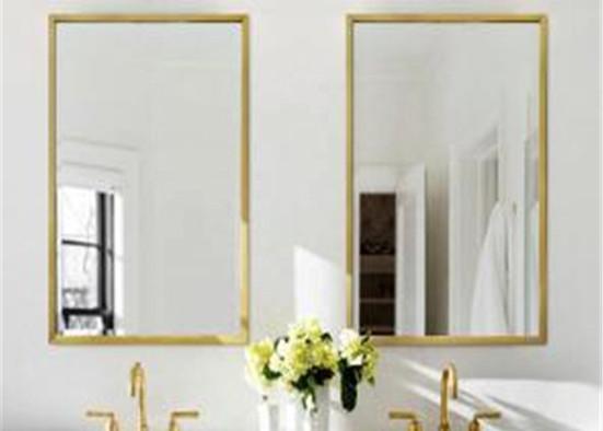 Popular Large Framed Bathroom Wall Mirrors Punch Free Installation Corrosion