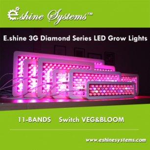 3G Diamond series LED grow light 11 bands 100x3W chips with lens switches for