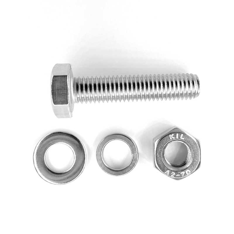 Stainless Steel A2 A4 DIN931 Partial Half Thread Hex Bolt and Nut with Washer Stock