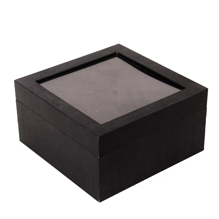 Custom Print Rigid Boxes Luxury Square Colorful Paper Flower Gift Box With Clear Window