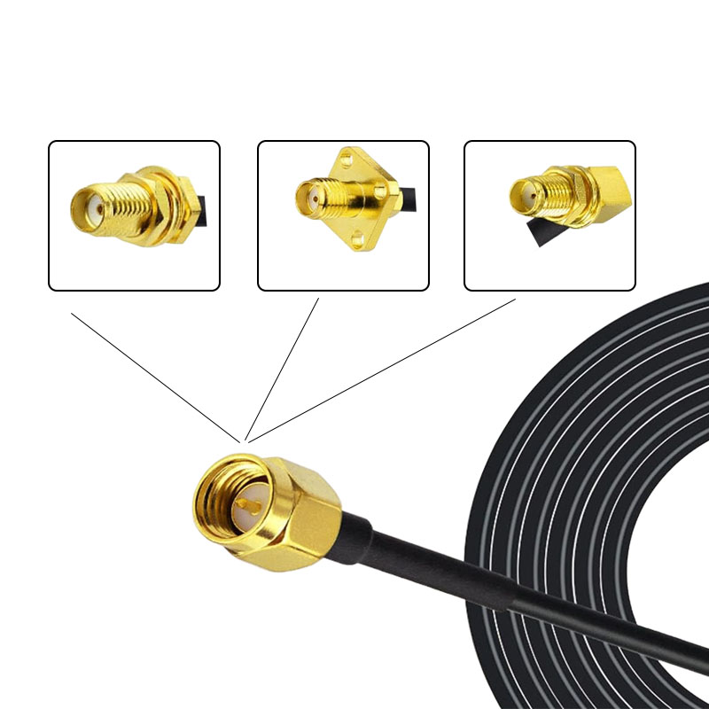 50ohm Low Loss Rf Connector Copper Coaxial Cable and Customized Length for Networking