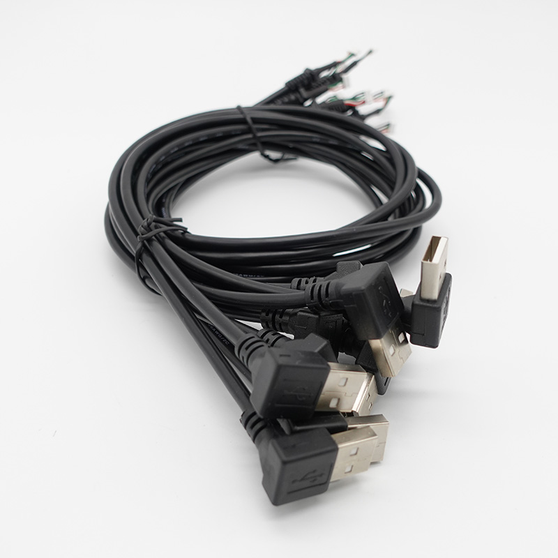Shielding USB-A to Jst Connector with Over Molding Strain Relief Right-angle Usb Cable
