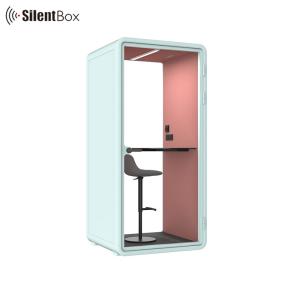 Silent Booth Acoustic Phone Booth with 100-240V Power Supply 12V-USB and Low