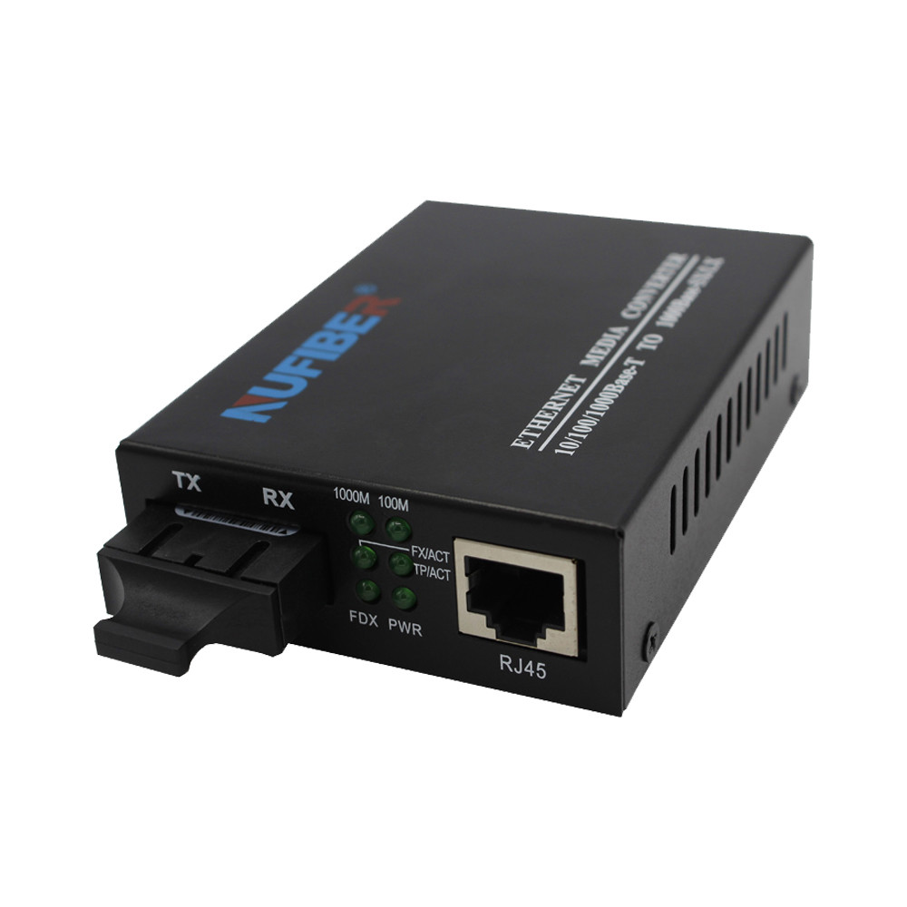 10/100/1000M Fiber Optical Media Converter Dual Fiber MM 850nm 550m SC (P/N:NF-C2200SX)