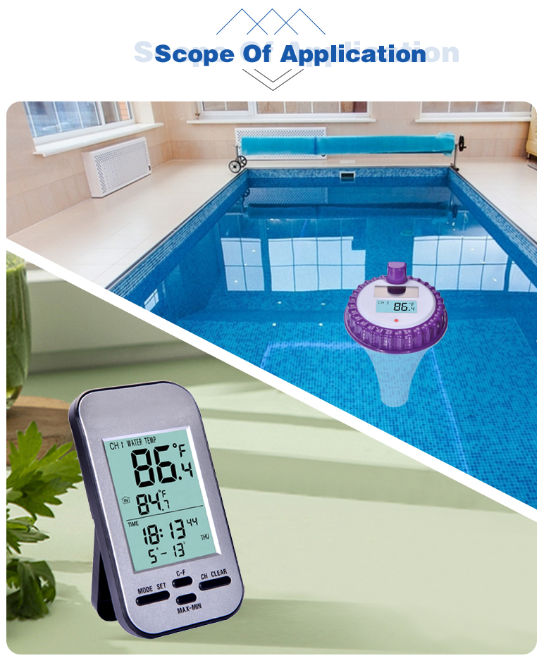 WT0224 Custom Wireless Swimming Pool Thermometer Floating Waterproof Digital Thermometer For Outdoor