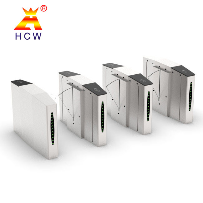 30 People / Minute 304 Stainless Steel Cabinet Optical Flap Barrier Turnstile Card Reader