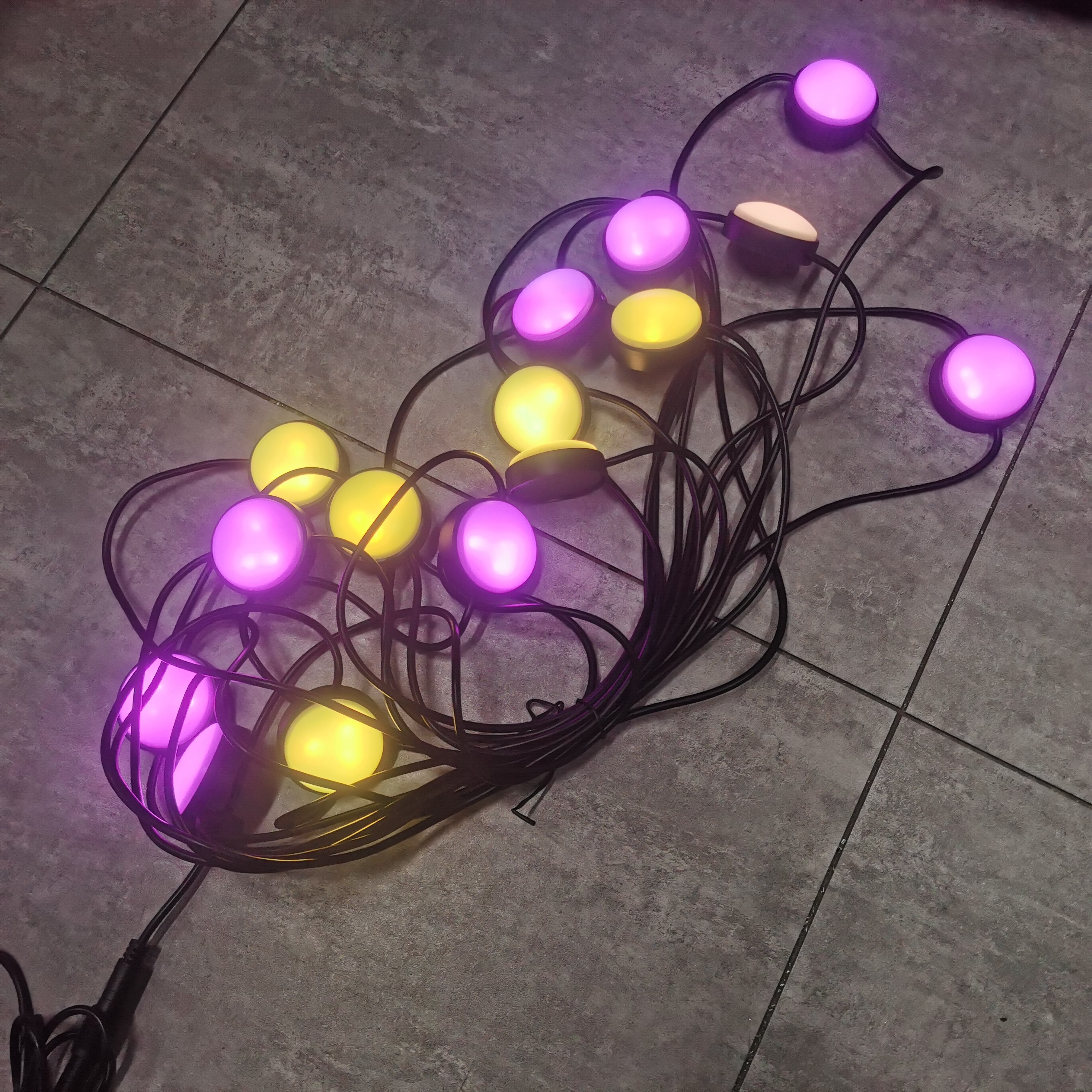 Tuya APP RGBIC Outdoor Lawn Lights Strings Plug 15 Bulbs Wifi