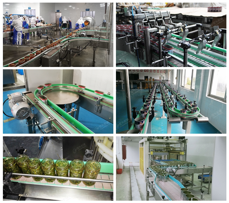 Food Canned Bottles Conveying Slat Top Chain Conveyor For Industry Packaging Line