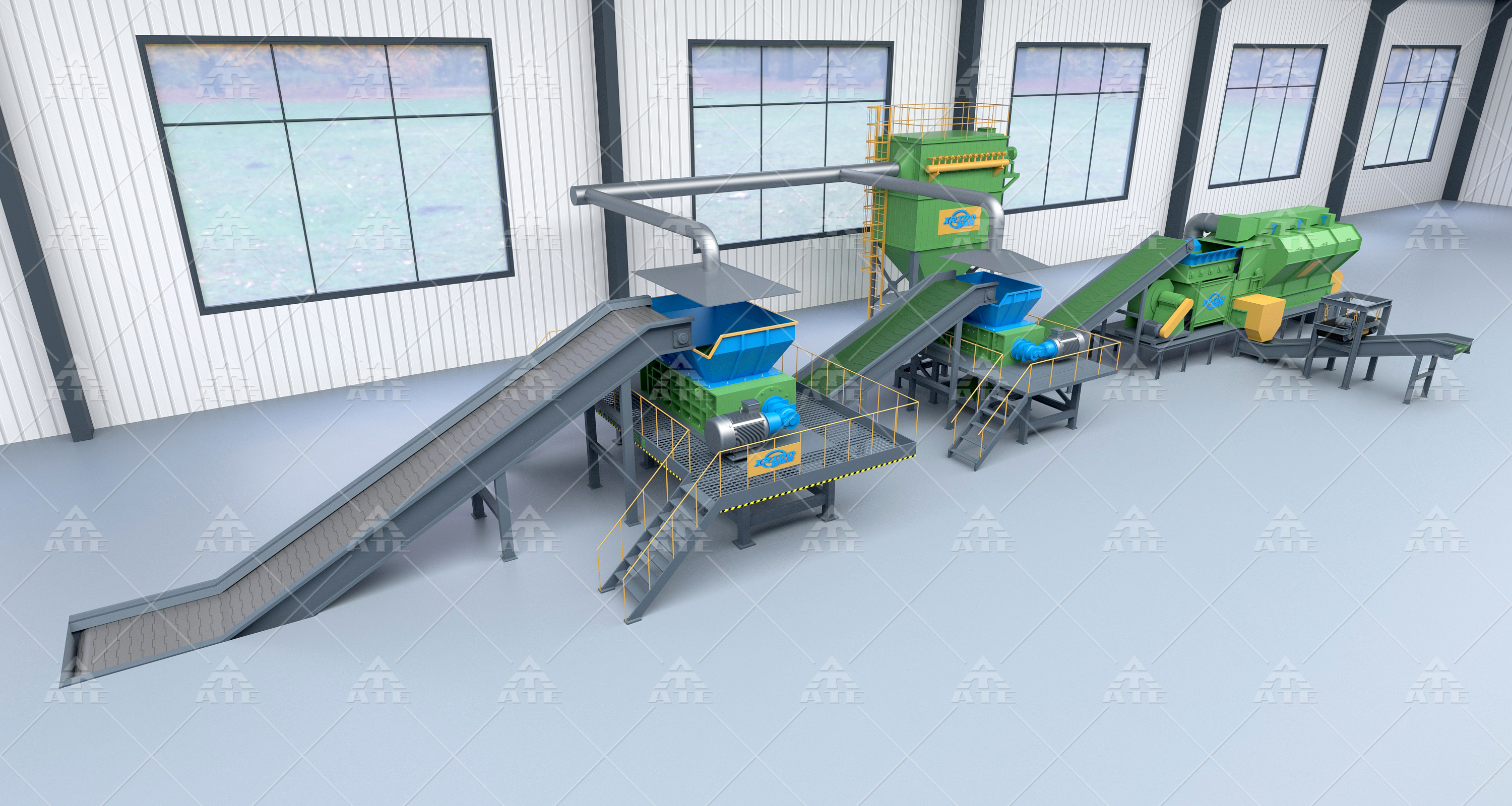 Double Shaft Cloth Shredder Machine 200-10000kg/H Waste Cloth Shredding Machine