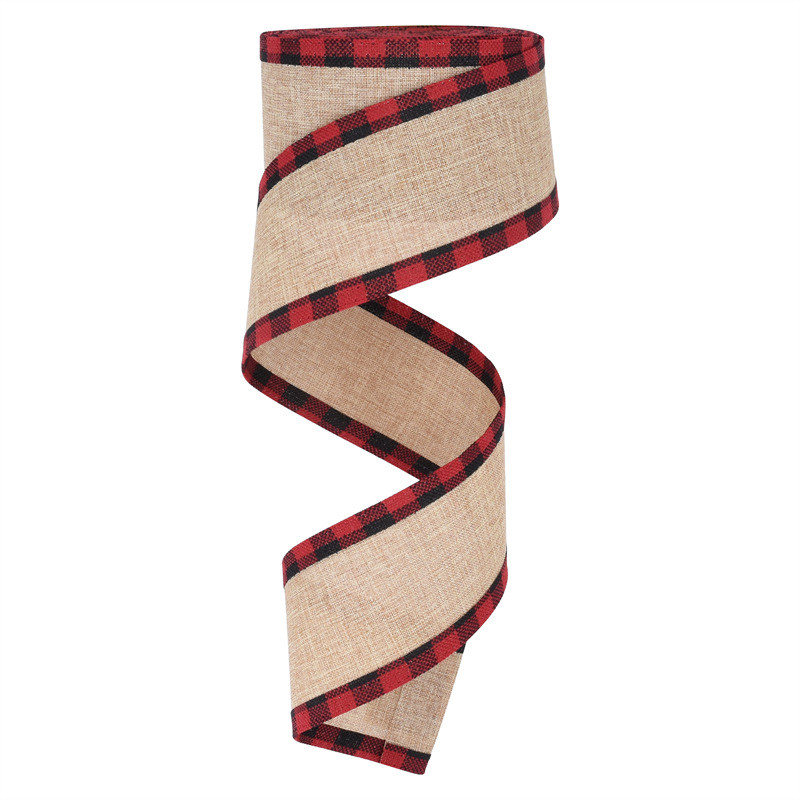 40mm & 63mm*10y Jute Lattice Ribbon Biodegradable Lattice Burlap Ribbon