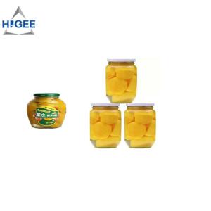 Automatic canned fruit cocktail labeling machine with glass bottle cold glue