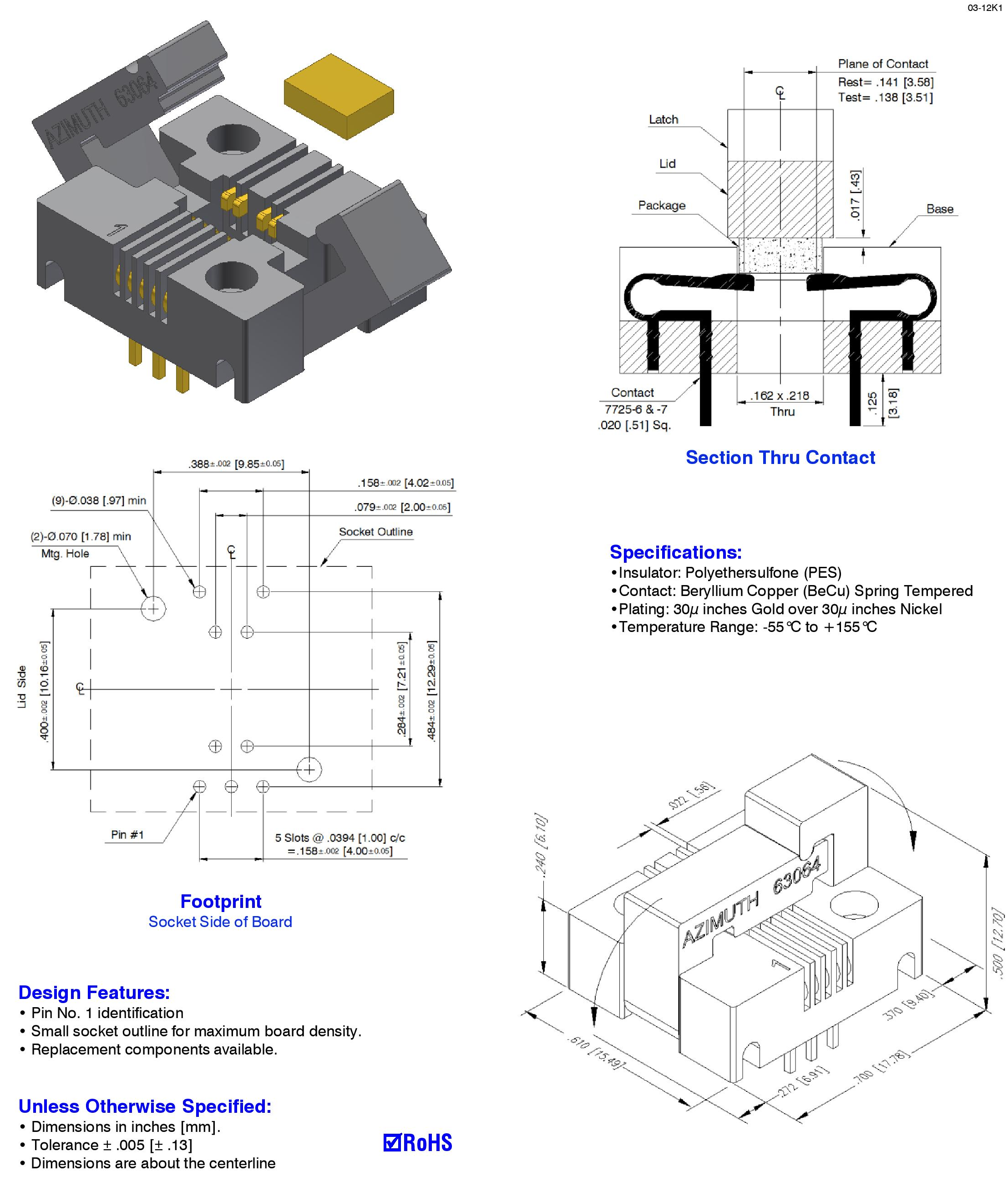 Low Temperature Co-Fired Ceramic (LTCC) 63064T Take Your Business to the Next Level with Contactor and Durable