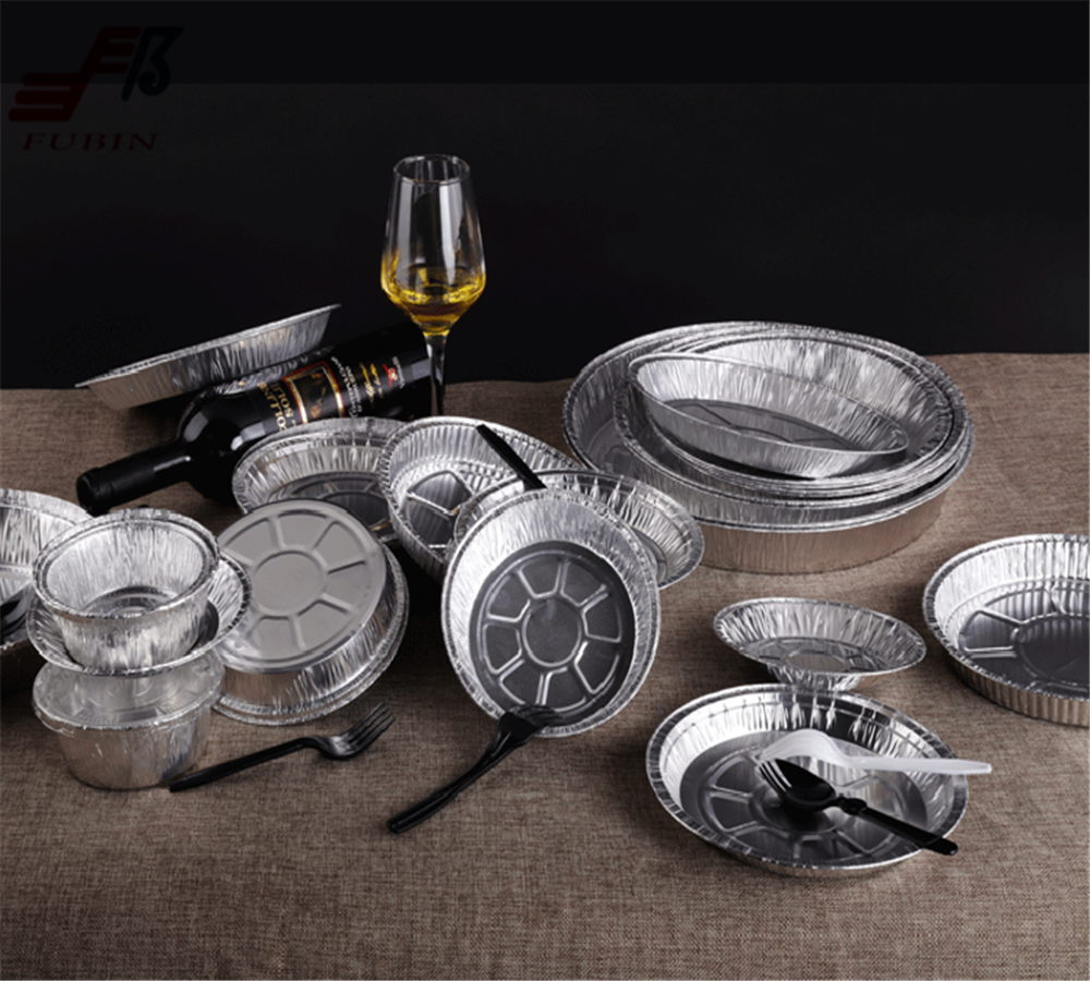 1300ml Round Foil Trays Aluminum Foil Container For Baking Cooking