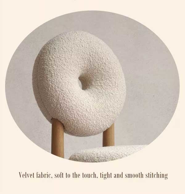Unique Design Nordic Style Wooden Dining Chair Fabric Leisure Chairs