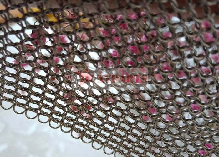 0.8x7mm Welded Type Ring Mesh Curtain For Interior Decoration