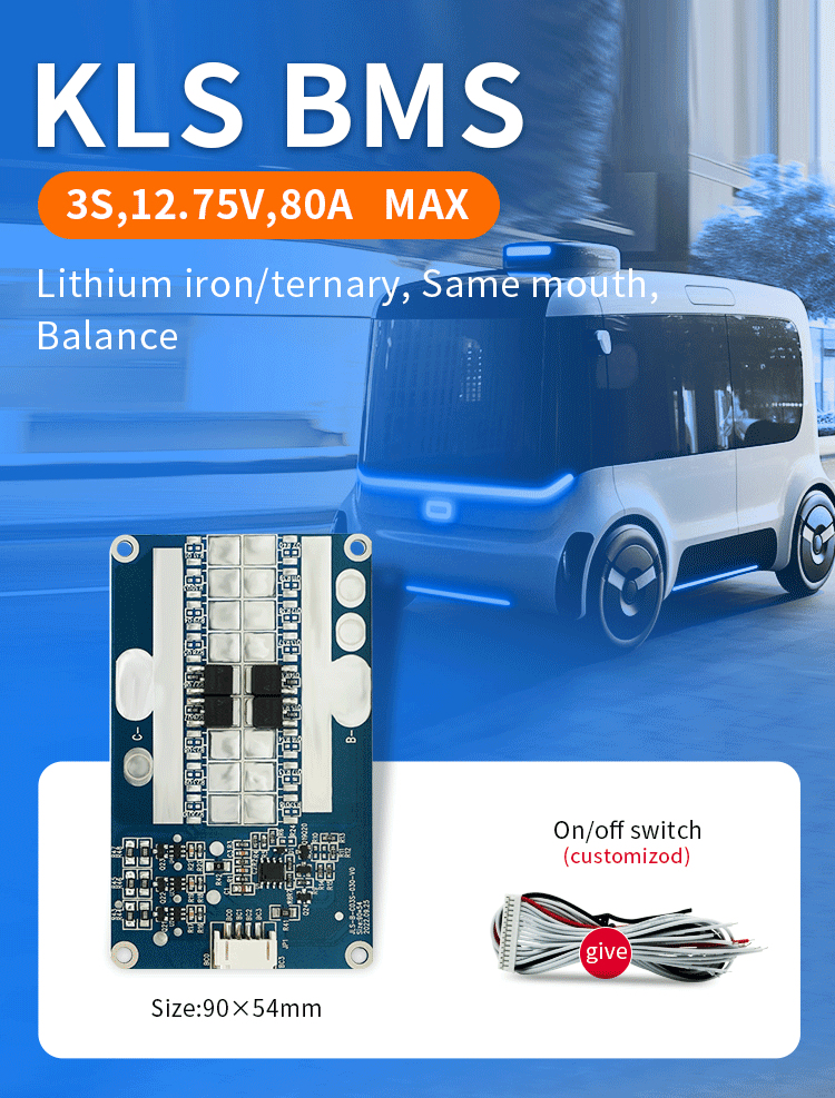 Solar Street Light Active Balancer BMS 3s 12v 80A Lifepo4 Battery Management System