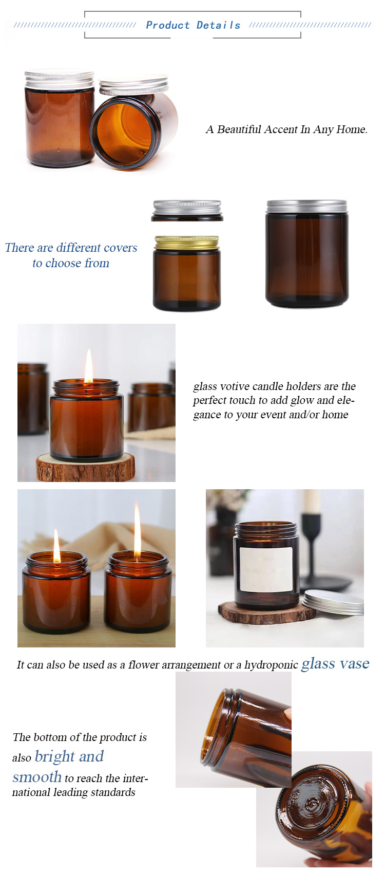 Cheap Price 4oz 8oz Matte Black/Green/Clear/Amber Glass Candle Jar for Household