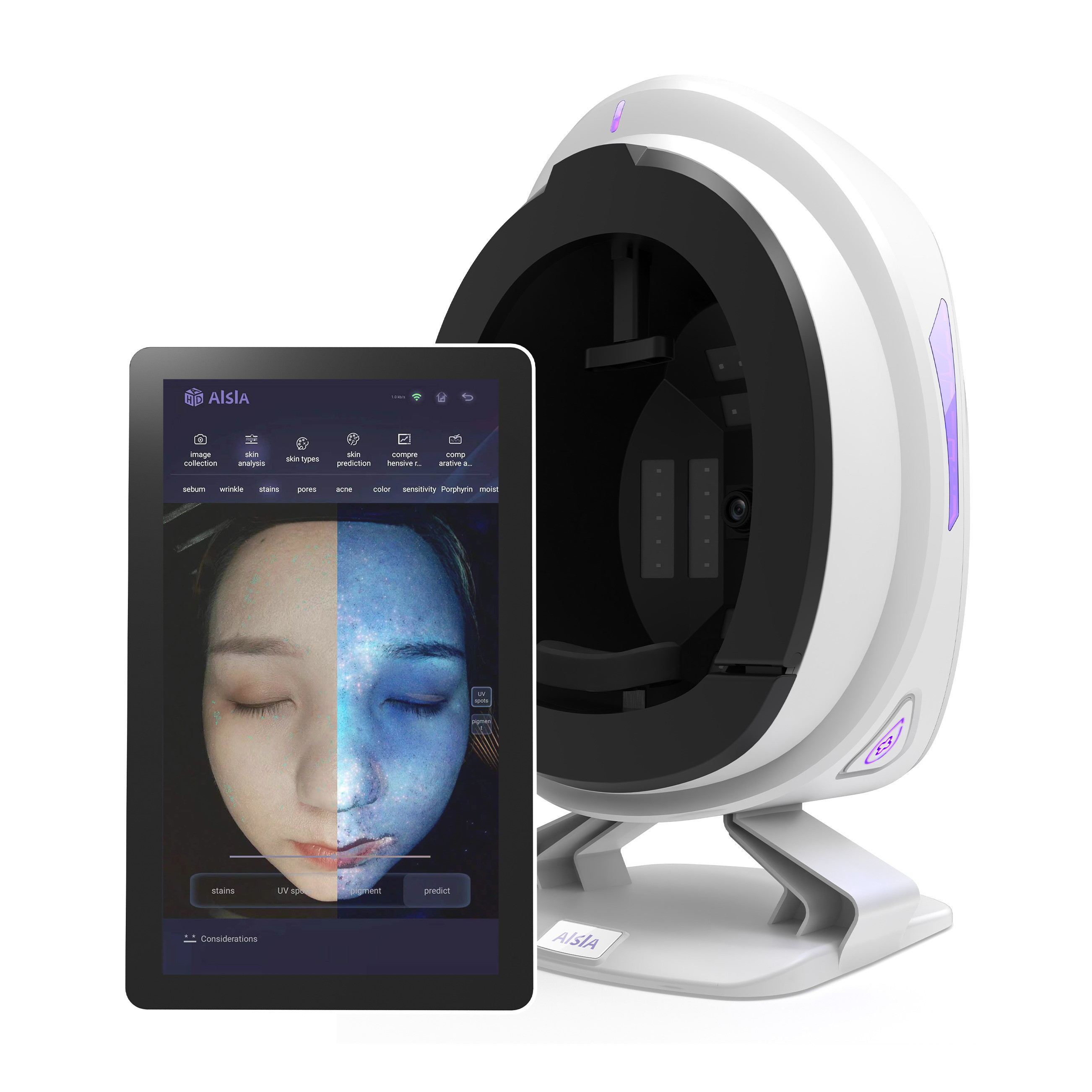 7200K Skin Analysis Machine Portable With 2X Magnifier 12 Problem Detection