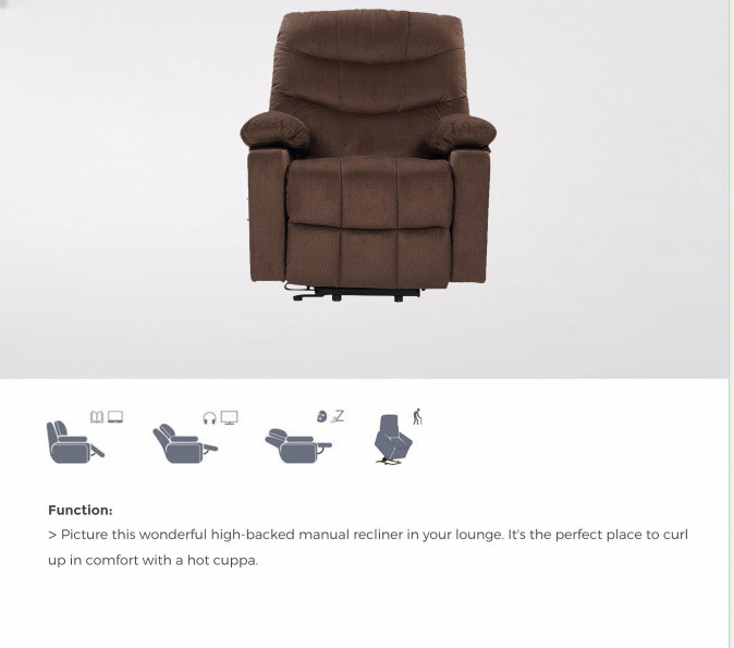 103.5CM Fashionable Adjustable Electric Recliner Leisure Fabric Furniture Elderly