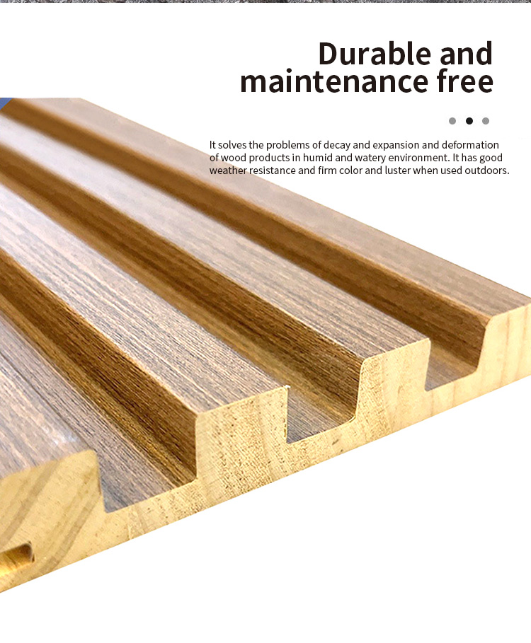 Eco-Friendly Fabric Color Style Solid Slat Panel for Interior Decoration Application