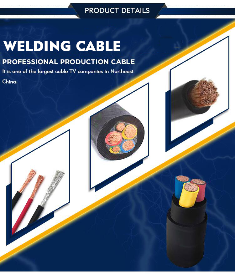 Tinned Copper Conductor 4/0 3/0 2/0 1/0 Awg Rubber Flexible Welding Cable