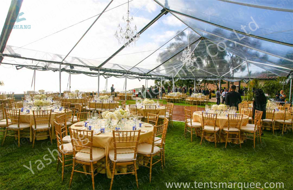 800 Seater Fabric Gala Dinner Outdoor Party Tents Clear Roof Marquee 25X50 M