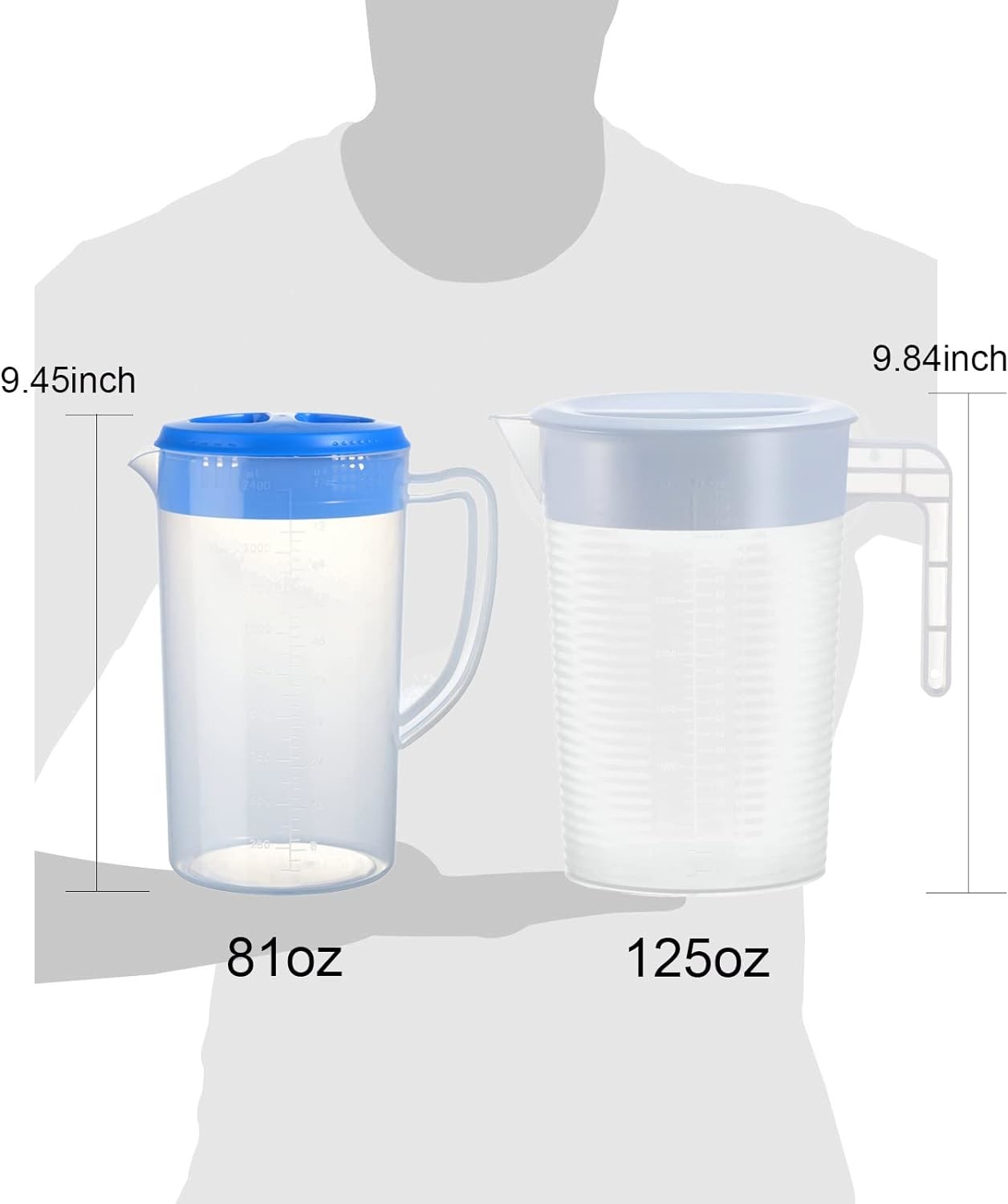 Restaurant Supplies, Kitchen Supplies, Hotel Supplies, Water Carafe With Lid 1.8L Water Jug Plastic Pitcher