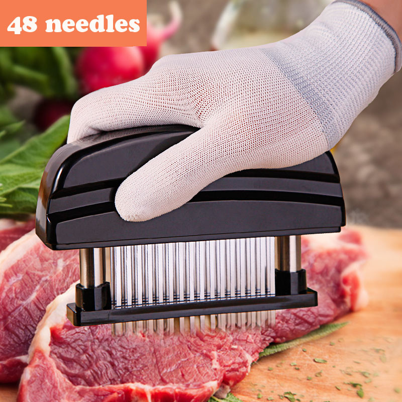 Kitchen Grade Meat Tenderizer Tool Mincer 48 Needles With Razor Sharp Blade