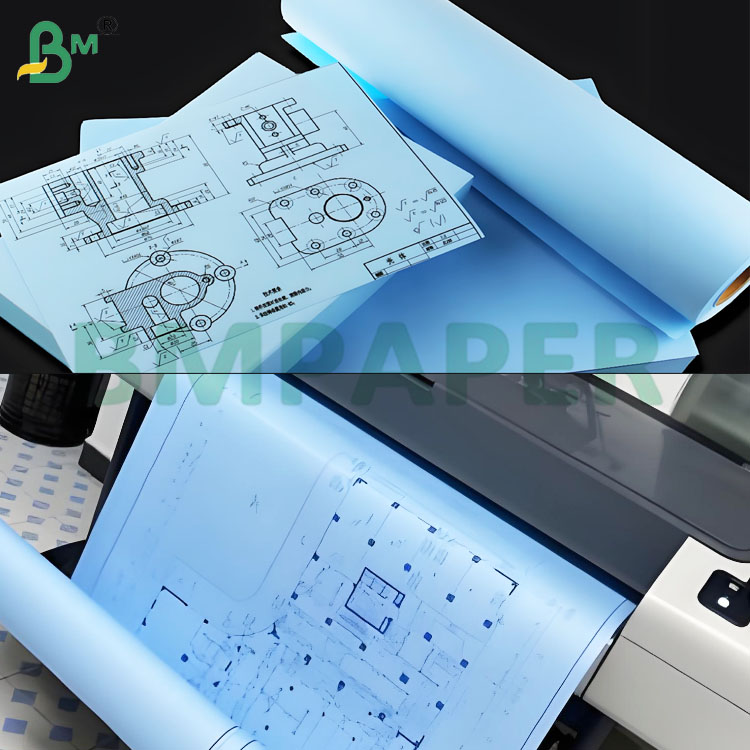 20lb High Stiffness Heat Resistance Blueprint Paper Roll 610mm Width