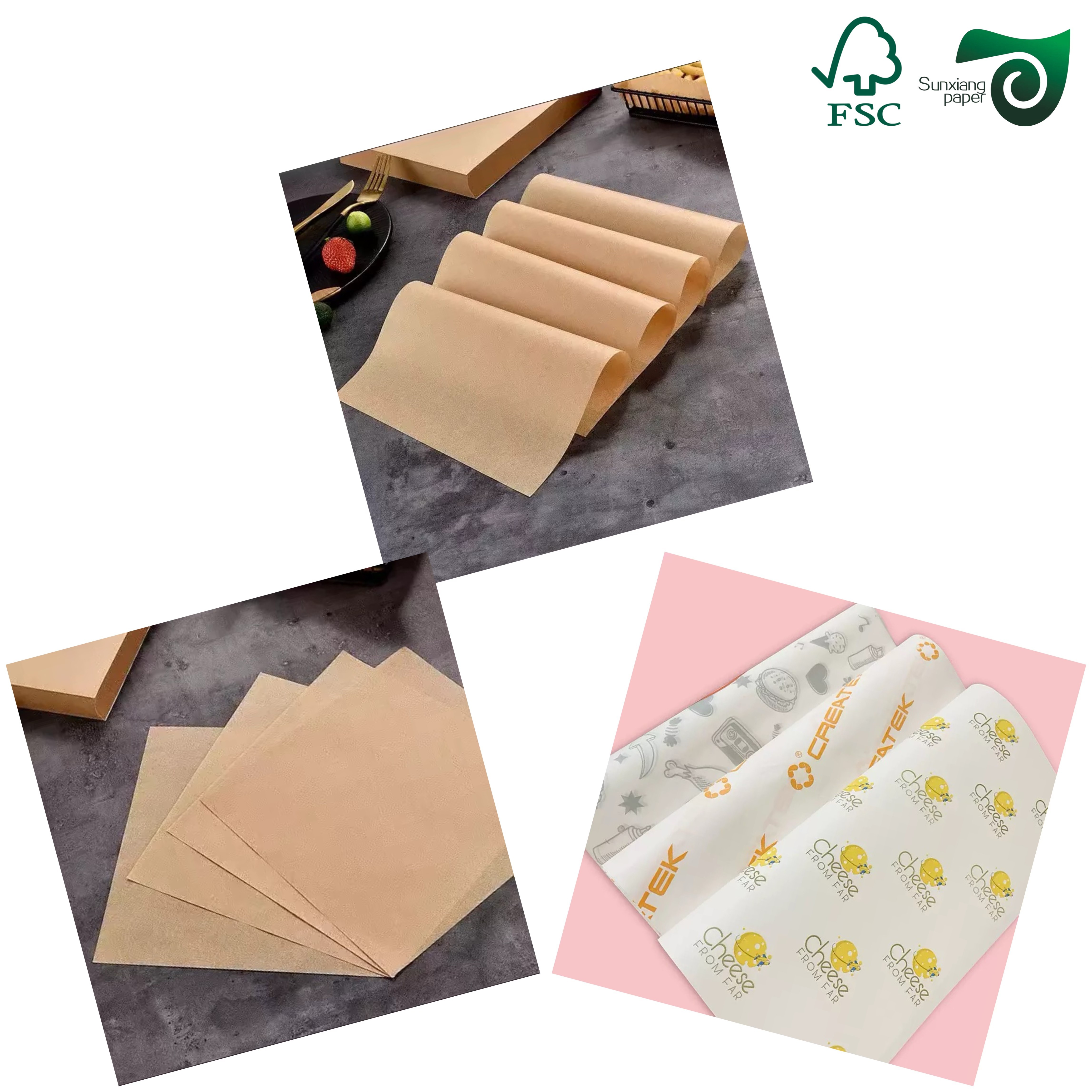 FSC Food-Grade Heat Resistant Microwave Safe Paper For Baking Wrapping Paper