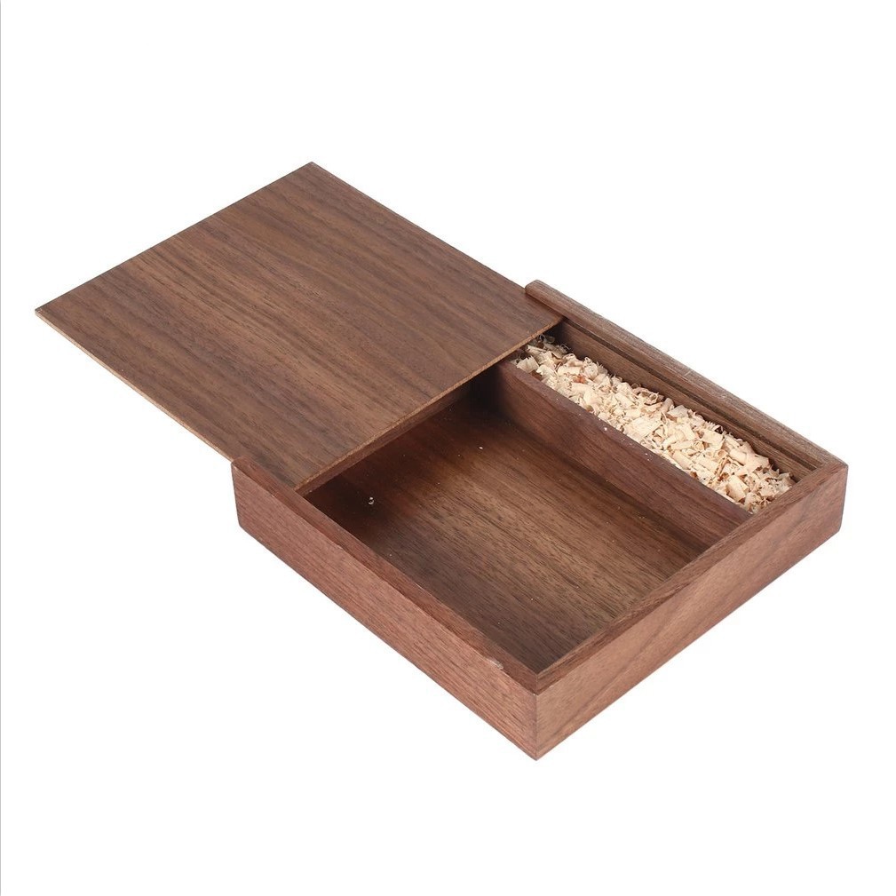 wedding gift storage box burnt color pull-out wooden photo storage box solid wood lettering retro wooden box