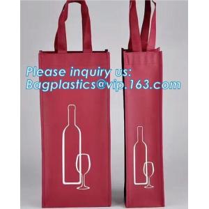 China Custom printed non woven drawstring bag for wine, Custom Heavy Duty Non Woven 6 Bottles Carrier Packaging Divided Wine T on sale